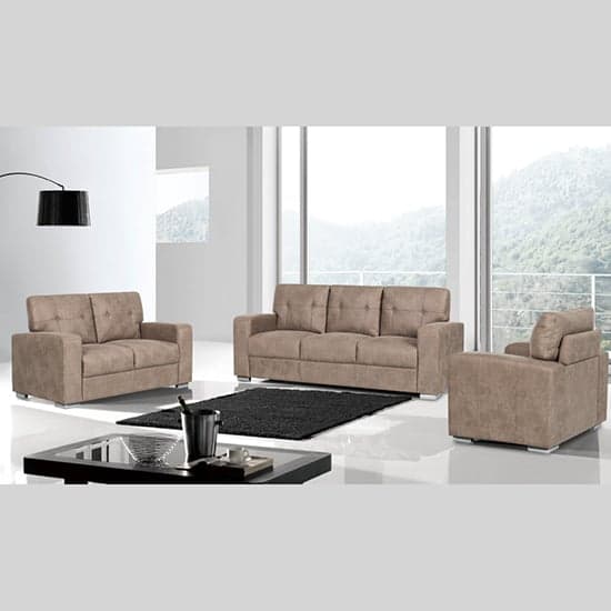 Hobart Fabric 2 Seater Sofa In Taupe_2
