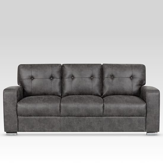 Hobart Fabric 3 Seater Sofa In Dark Grey Furniture in Fashion