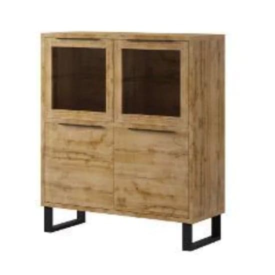 Hobart Wooden Display With 2 Doors In Wotan Oak Furniture in