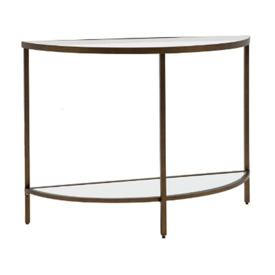 Hobson Clear Glass Console Table With Bronze Frame_2