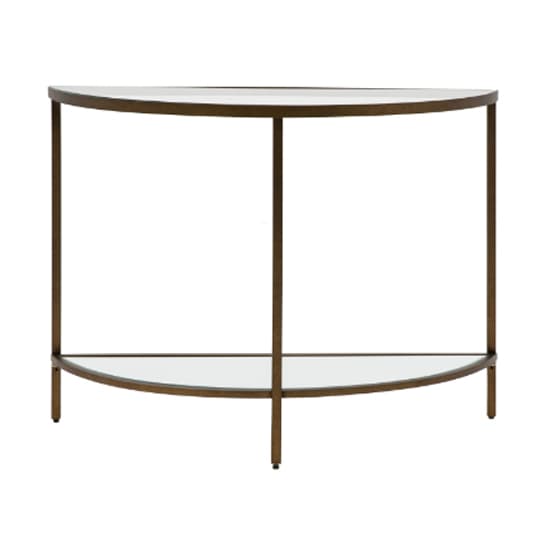 Hobson Clear Glass Console Table With Bronze Frame_3