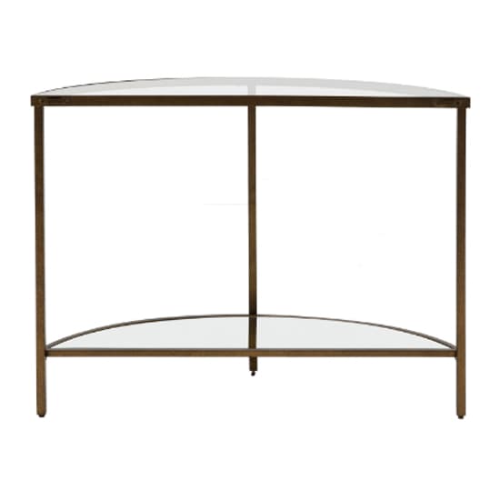 Hobson Clear Glass Console Table With Bronze Frame_5