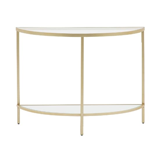 Hobson Clear Glass Console Table With Champagne Frame_3