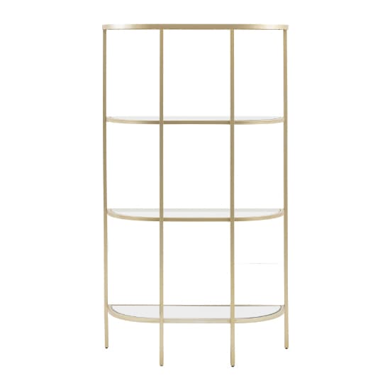 Hobson Clear Glass Shelving Unit With Champagne Frame_2