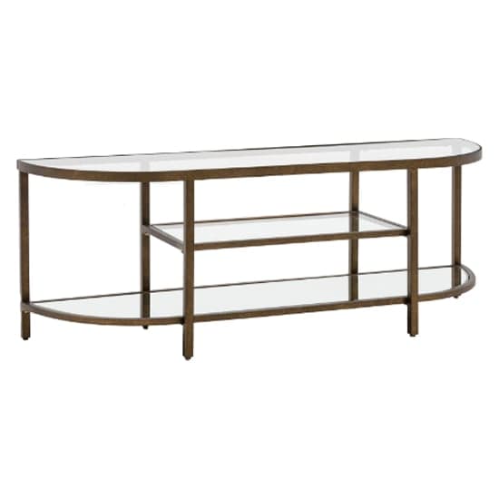 Hobson Clear Glass TV Stand With Bronze Frame_2