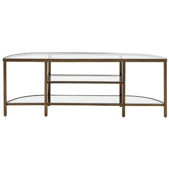Hobson Clear Glass TV Stand With Bronze Frame_5