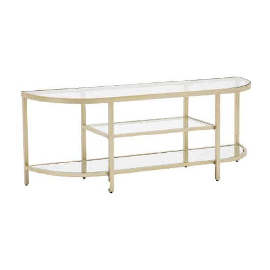 Hobson Clear Glass TV Stand With Champagne Frame_3