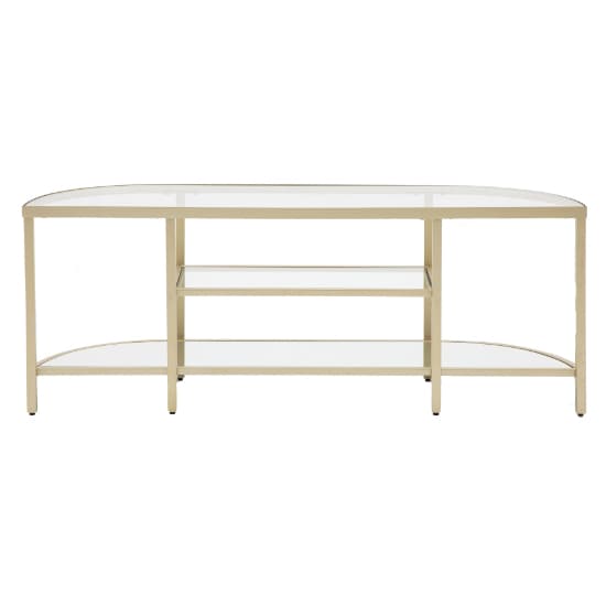 Hobson Clear Glass TV Stand With Champagne Frame_5
