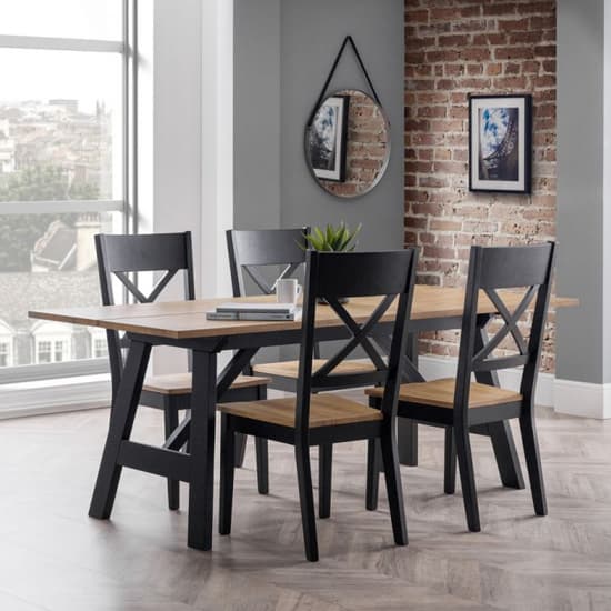 Haile Black And Oak Dining Chair In Pair_5