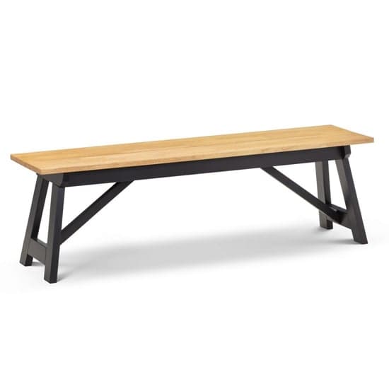 Haile Wooden Dining Bench In Black And Oak_1