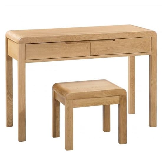 Camber Wooden Dressing Table And Stool In Oak