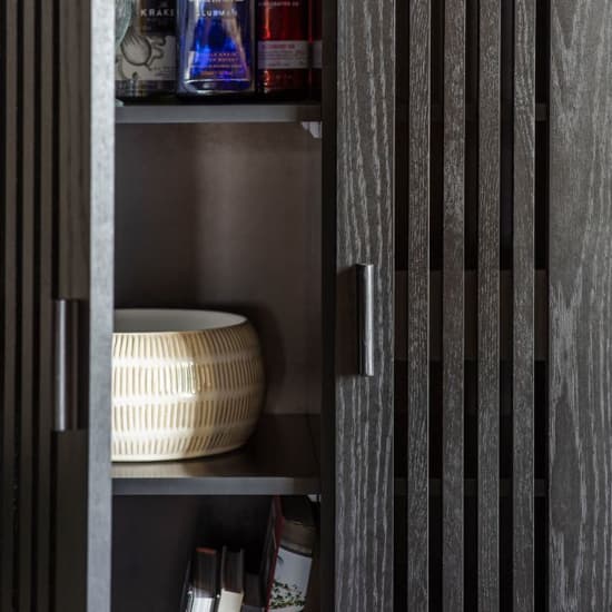 Holien Wooden Drinks Cabinet With 2 Doors In Black_3