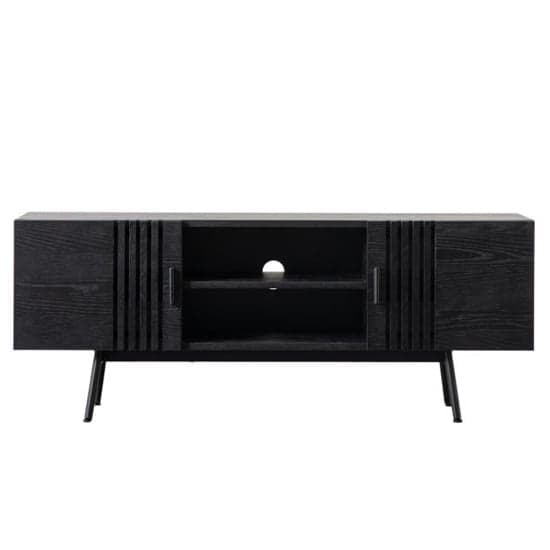 Holien Wooden TV Stand With 2 Doors In Black_2