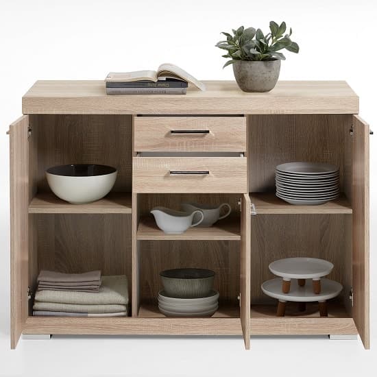 Holte Wooden Sideboard Small In Oak Tree With 3 Doors_2