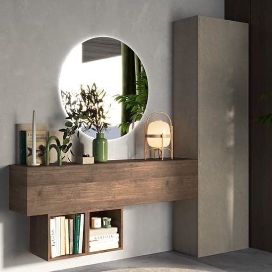 Holten Wooden Hallway Furniture Set In Clay And Mercure_1