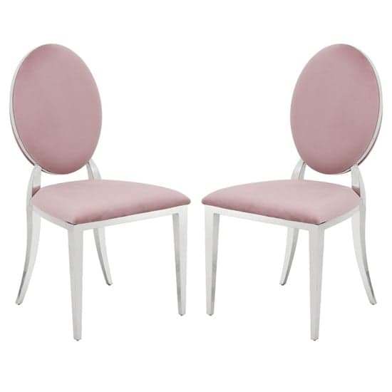 Holyoke Pink Velvet Dining Chairs In Pair_1