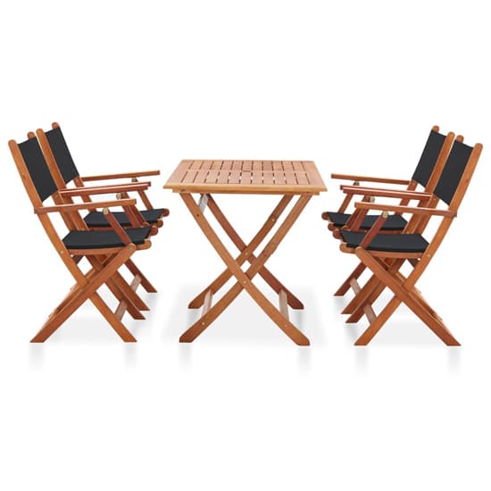 Homer Wooden 5 Piece Outdoor Dining Set In Natural And Black_2
