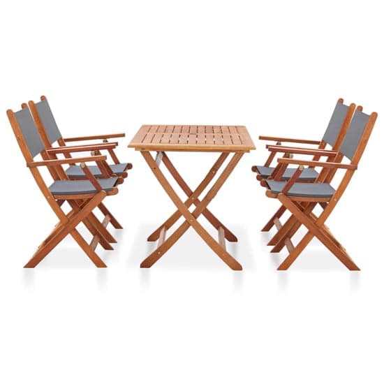 Homer Wooden 5 Piece Outdoor Dining Set In Natural And Grey_2