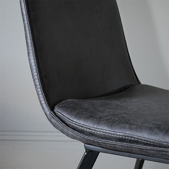 Honks Grey Faux Leather Dining Chairs In A Pair_4