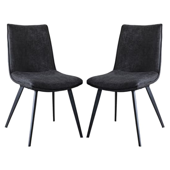 Honks Grey Faux Leather Dining Chairs In A Pair_1