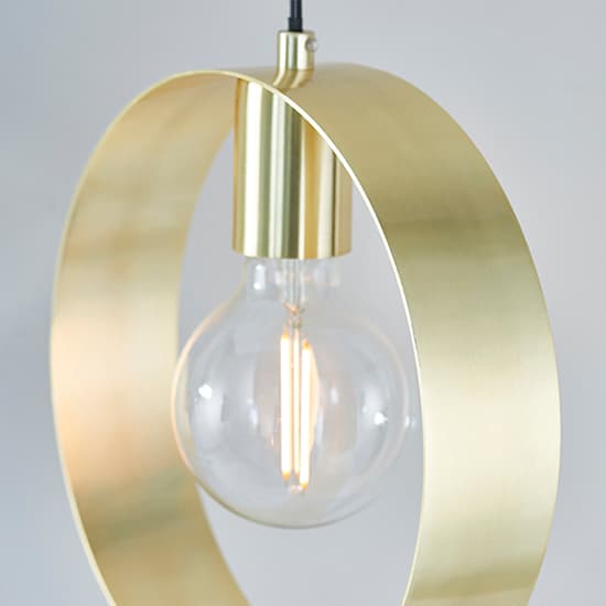 Hoop 1 Light Ceiling Pendant Light In Brushed Brass_4