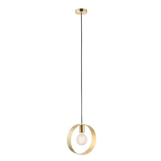 Hoop 1 Light Ceiling Pendant Light In Brushed Brass_1
