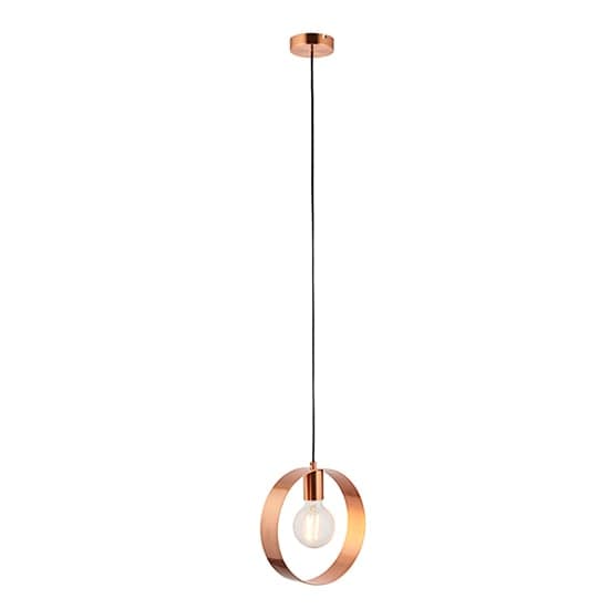 Hoop 1 Light Ceiling Pendant Light In Brushed Copper_1