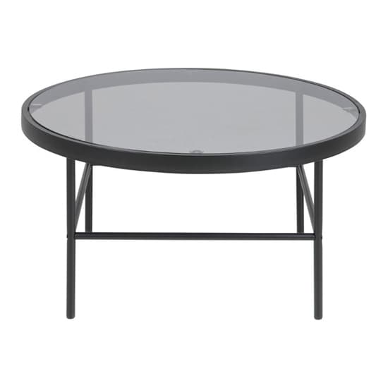 Hooyah Smoked Glass Coffee Table With Black Metal Legs Furniture in
