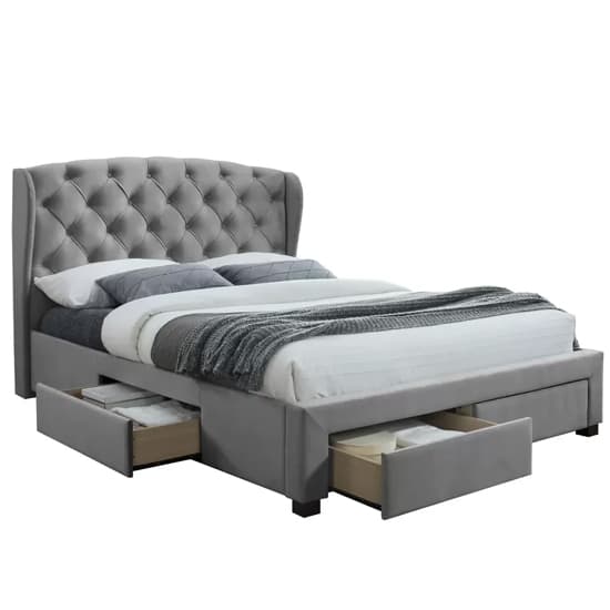 Hoper Fabric Double Bed In Grey_4