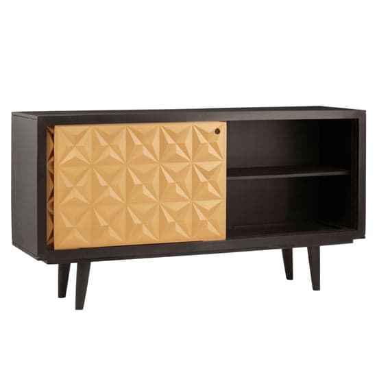 Horna Wooden Sideboard With 2 Doors In Brown And Gold_2