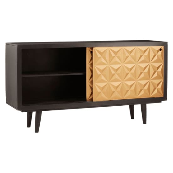 Horna Wooden Sideboard With 2 Doors In Brown And Gold_3