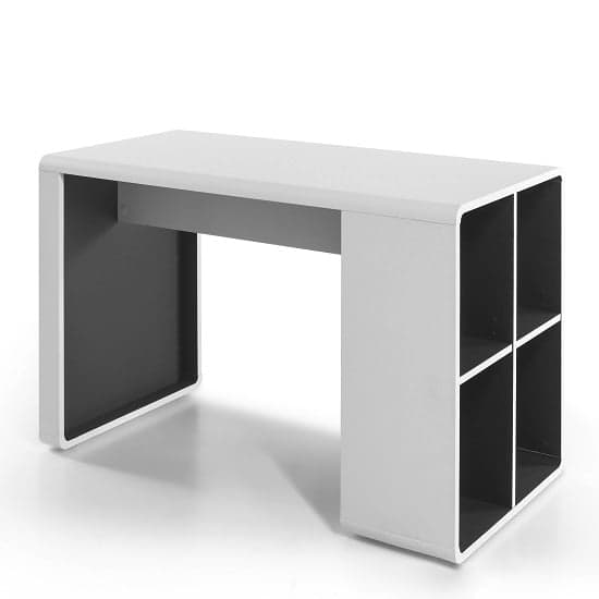 Houston Computer Desk In White And Anthracite With Shelving_3
