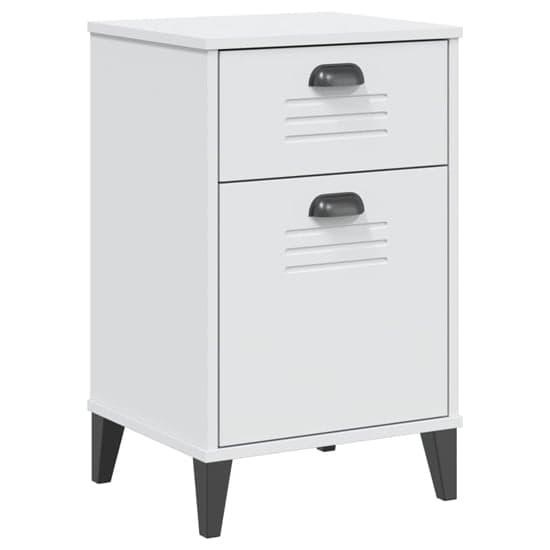 Hove Wooden Bedside Cabinet With 1 Door 1 Drawers In White_2