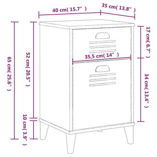 Hove Wooden Bedside Cabinet With 1 Door 1 Drawers In White_6