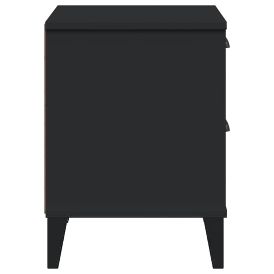 Hove Wooden Bedside Cabinet With 2 Drawers In Black_4