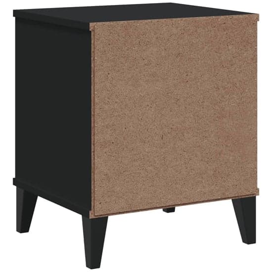 Hove Wooden Bedside Cabinet With 2 Drawers In Black_5