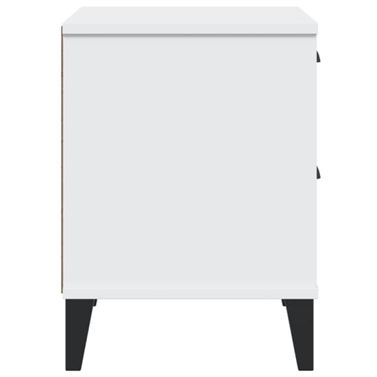 Hove Wooden Bedside Cabinet With 2 Drawers In White_4
