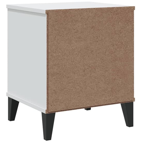 Hove Wooden Bedside Cabinet With 2 Drawers In White_5