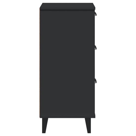 Hove Wooden Bedside Cabinet With 3 Drawer In Black_4