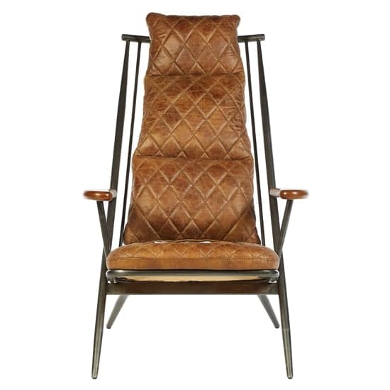 Hoxman Faux Leather Accent Chair In Light Brown_2