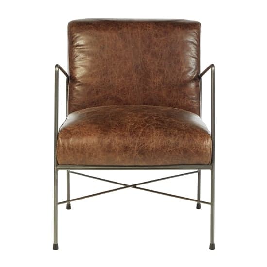 Hoxman Faux Leather Dining Chair In Brown_2