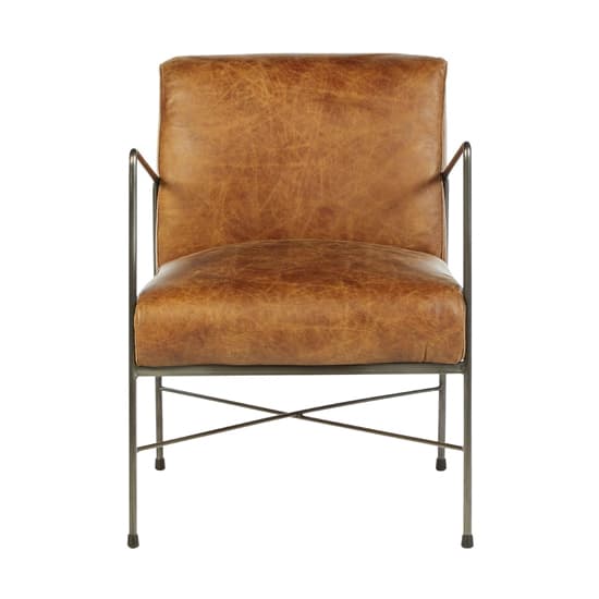 Hoxman Faux Leather Dining Chair In Light Brown_2