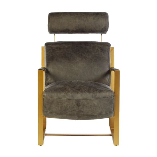 Hoxman Faux Leather Lounge Chair In Ebony With Gold Legs_2