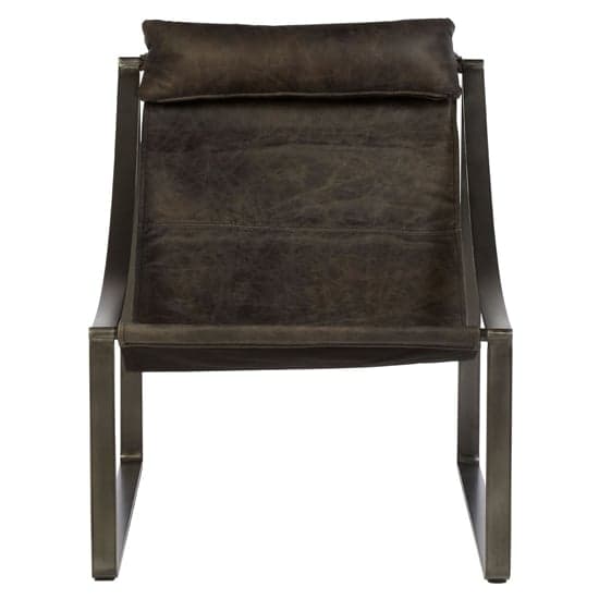 Hoxman Faux Leather Sling Design Accent Chair In Ebony_2