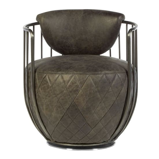 Hoxman Faux Leather Swivel Accent Chair In Ebony_2