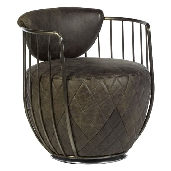 Hoxman Faux Leather Swivel Accent Chair In Ebony_1