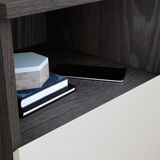 Hudson Wooden Bedside Cabinet In Charcoal Ash And Pearl Oak_3