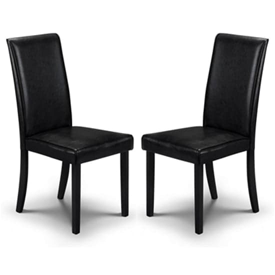 Haneul Black Faux Leather Dining Chair In Pair_1