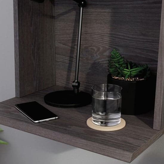 Hudson Wooden Wall Mounted Bedside Cabinet In Charcoal Ash_2