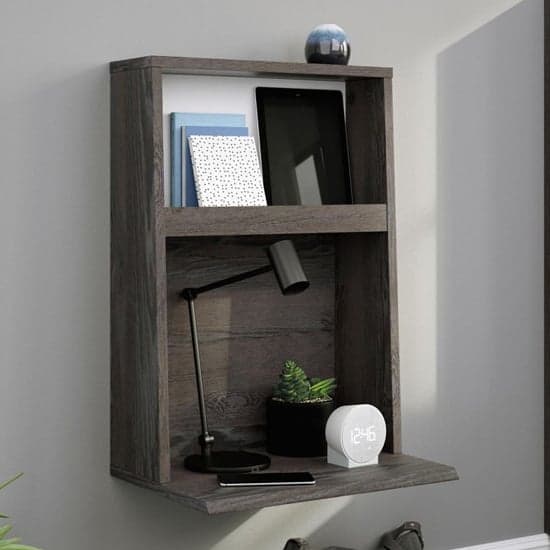 Hudson Wooden Wall Mounted Bedside Cabinet In Charcoal Ash_1
